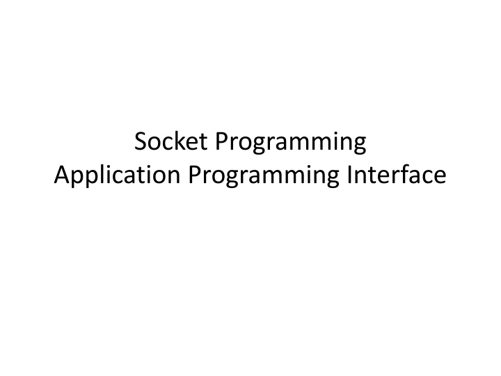 socket programming application programming