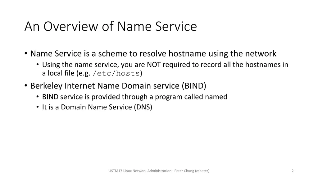 an overview of name service