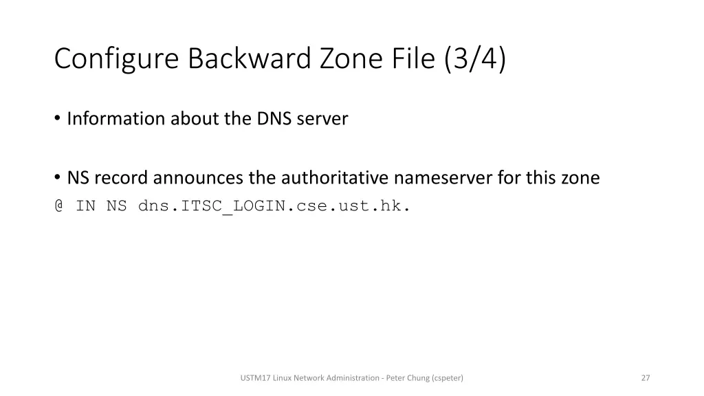 configure backward zone file 3 4