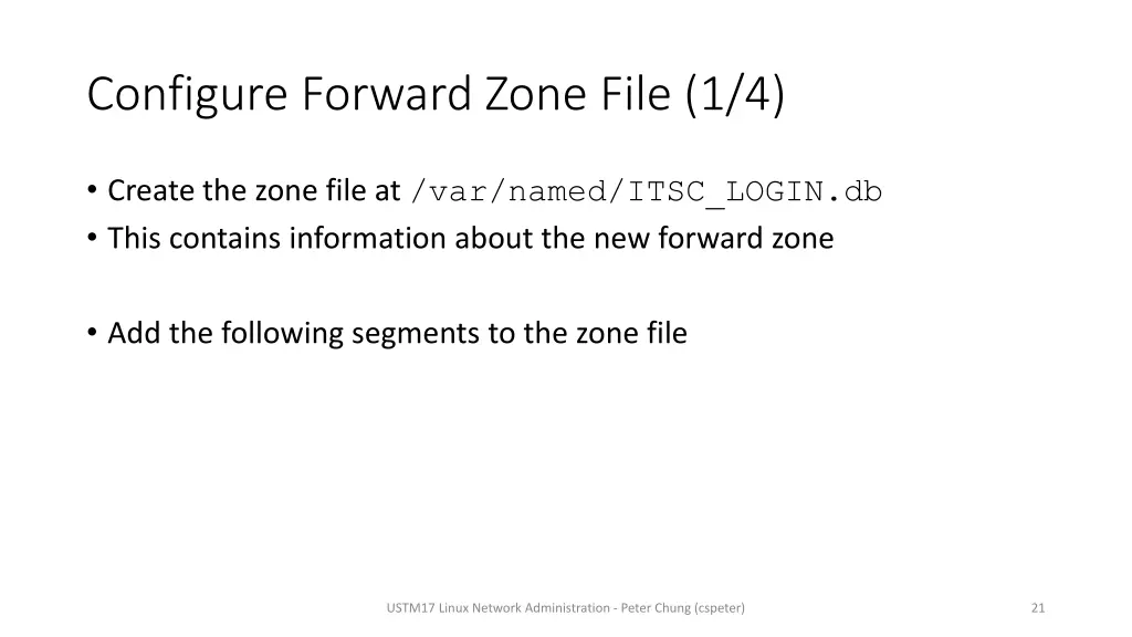 configure forward zone file 1 4