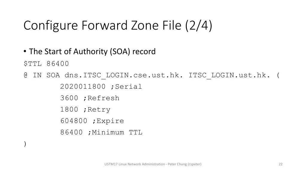 configure forward zone file 2 4