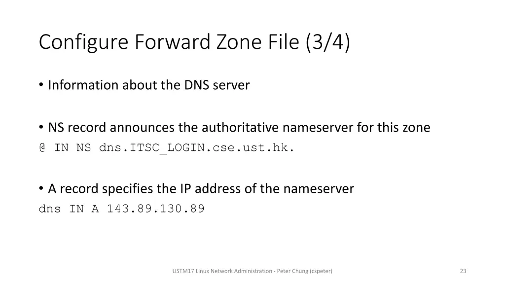 configure forward zone file 3 4