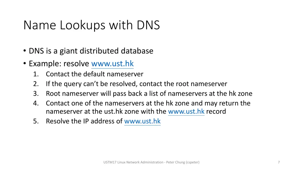 name lookups with dns