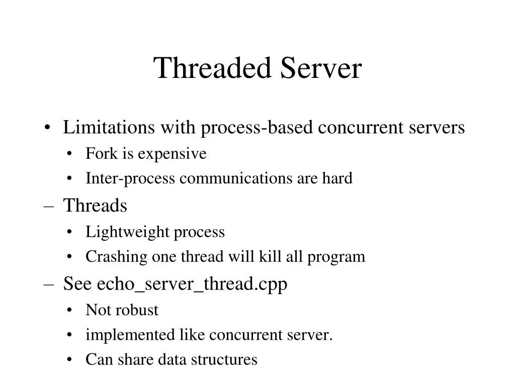 threaded server