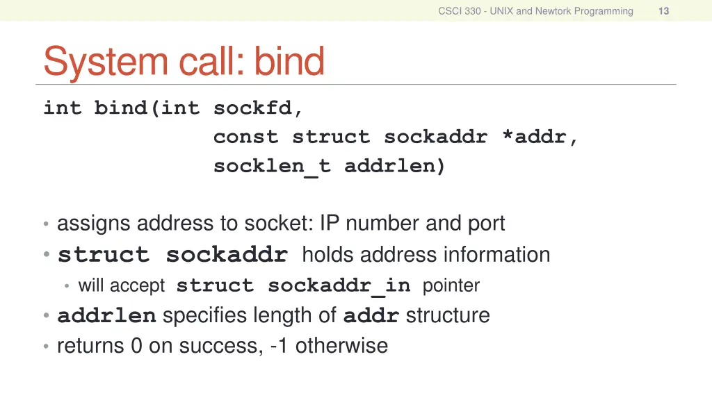 csci 330 unix and newtork programming 11