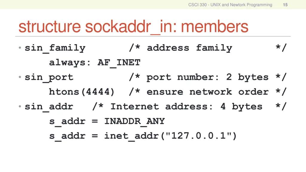 csci 330 unix and newtork programming 13