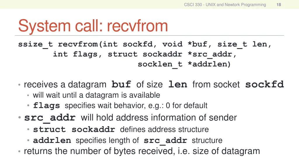 csci 330 unix and newtork programming 16