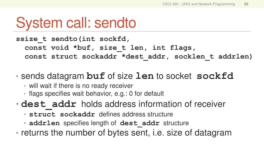 csci 330 unix and newtork programming 18