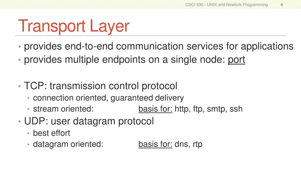 csci 330 unix and newtork programming 2