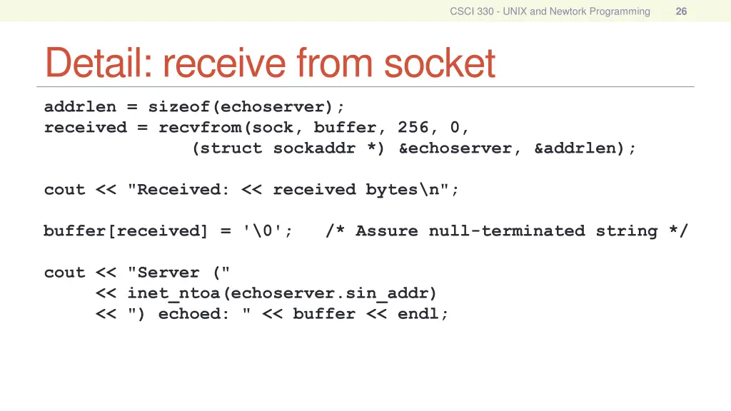 csci 330 unix and newtork programming 24