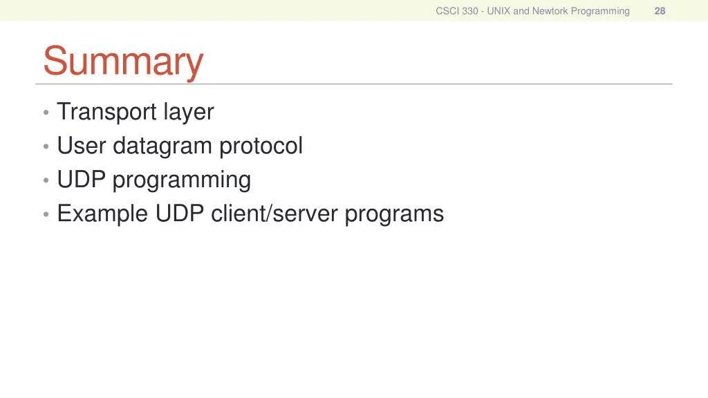 csci 330 unix and newtork programming 26