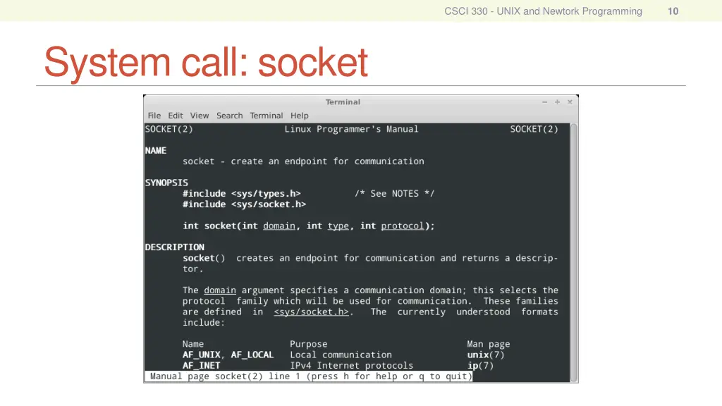 csci 330 unix and newtork programming 8