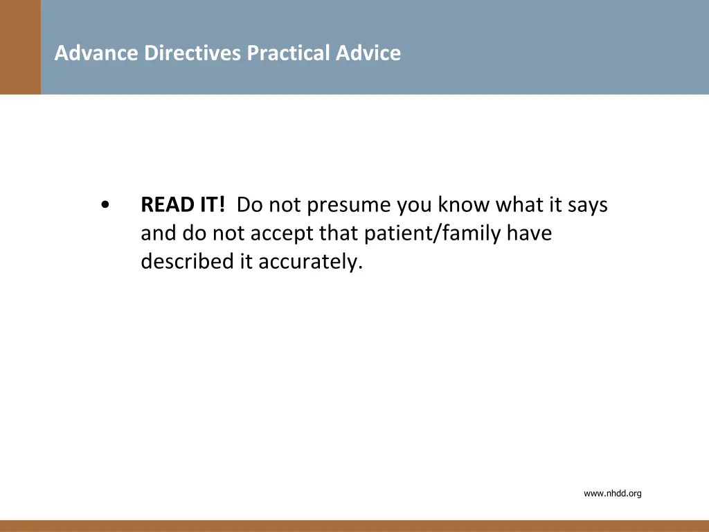 advance directives practical advice