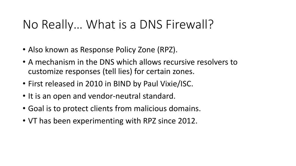 no really what is a dns firewall