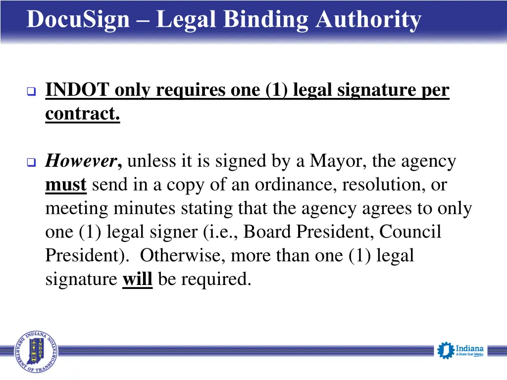 docusign legal binding authority 1