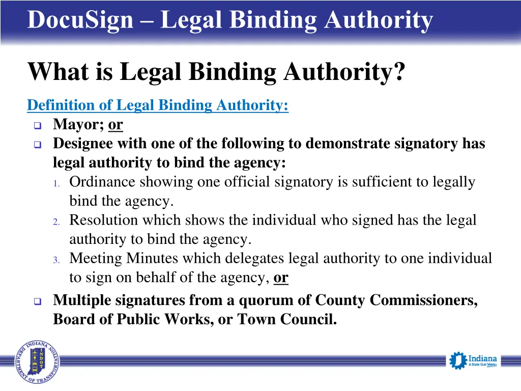 docusign legal binding authority