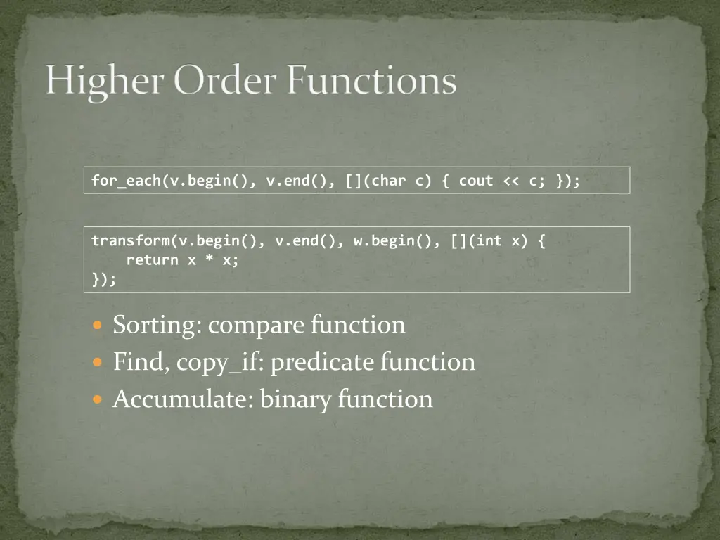 higher order functions