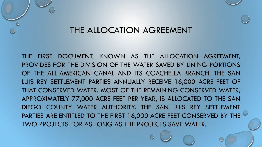 the allocation agreement