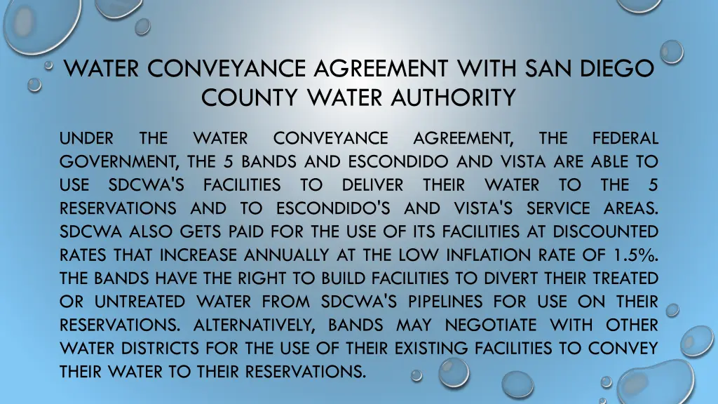 water conveyance agreement with san diego county