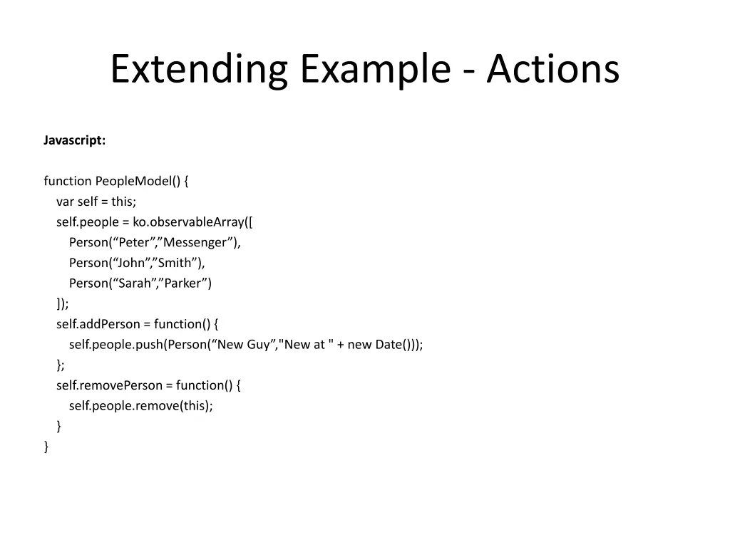 extending example actions