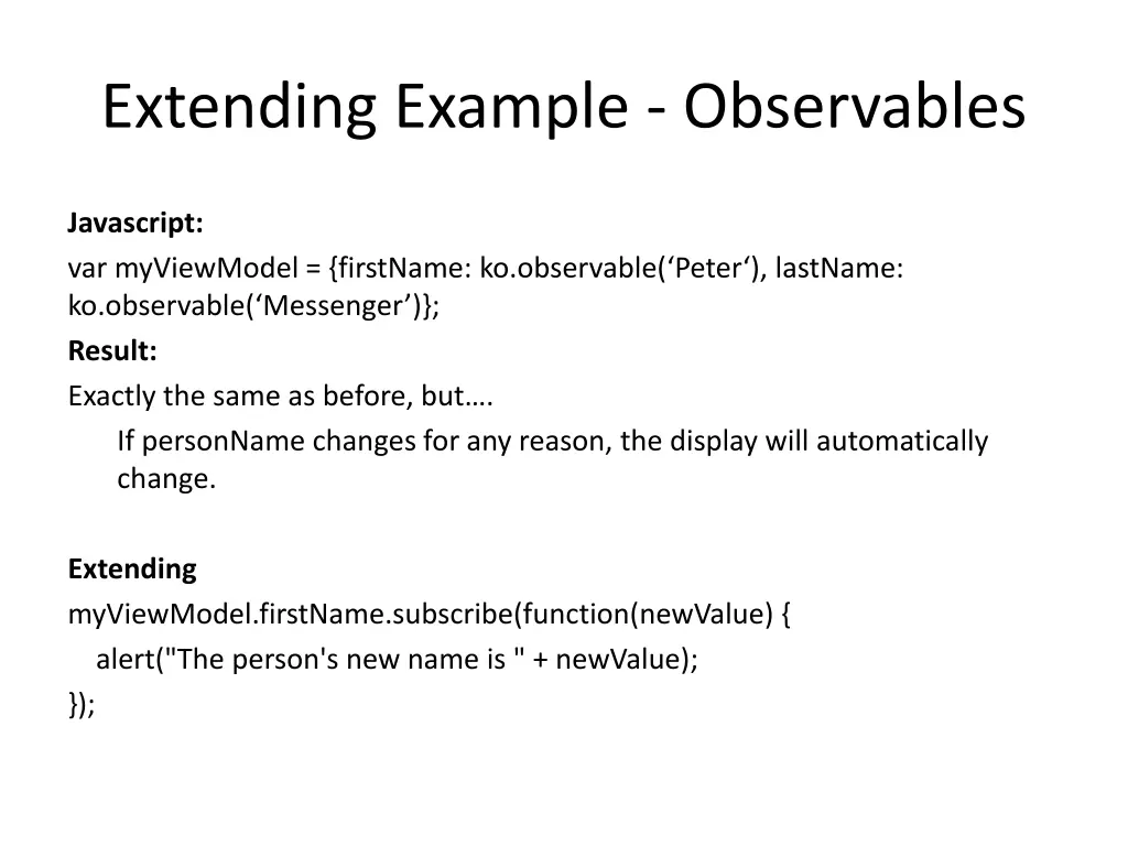 extending example observables