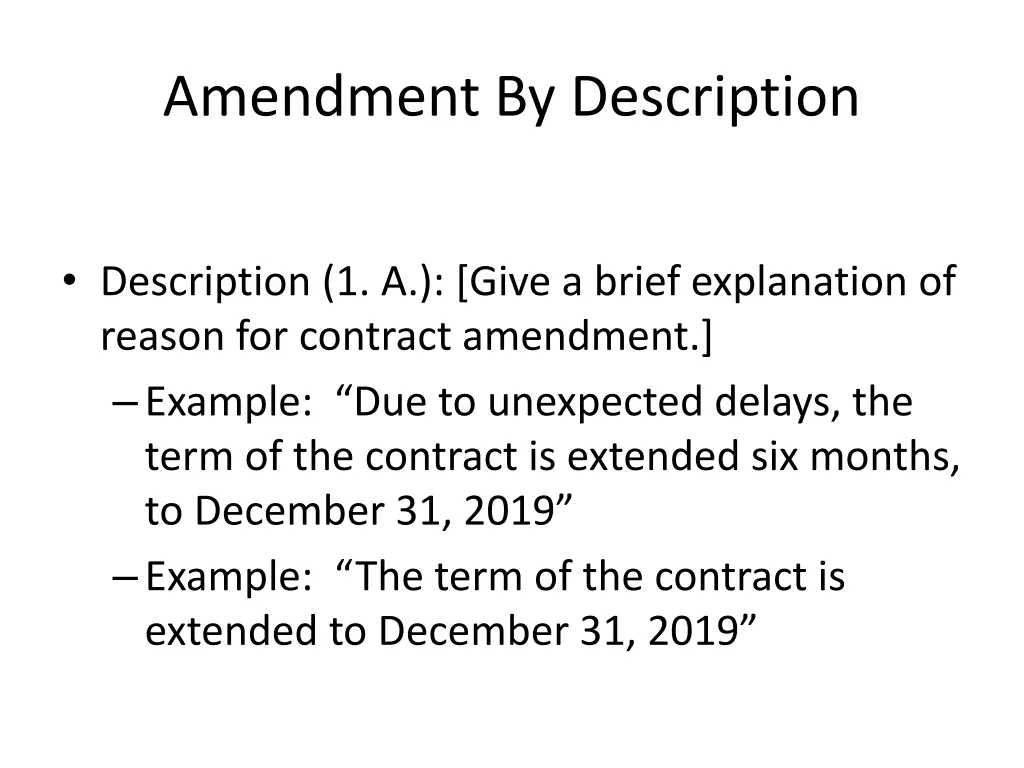 amendment by description