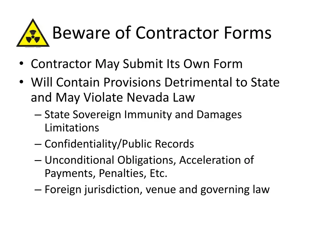 beware of contractor forms