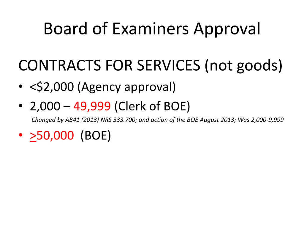 board of examiners approval