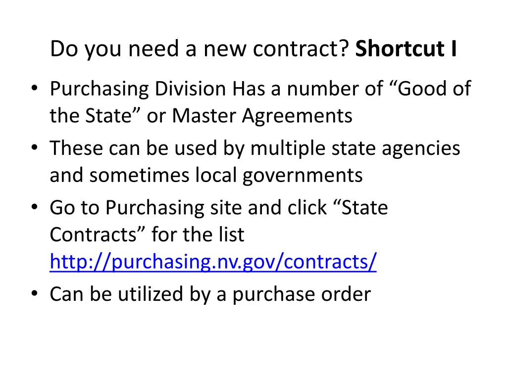 do you need a new contract shortcut i