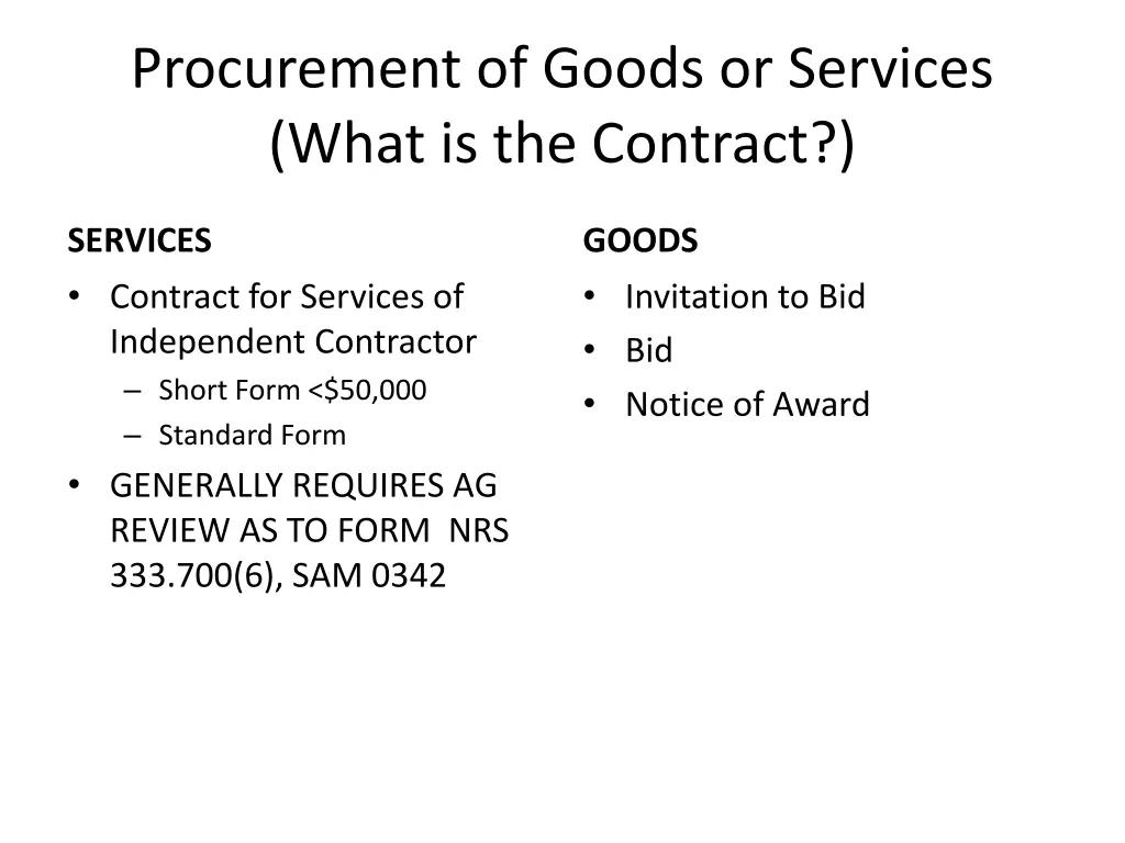 procurement of goods or services what