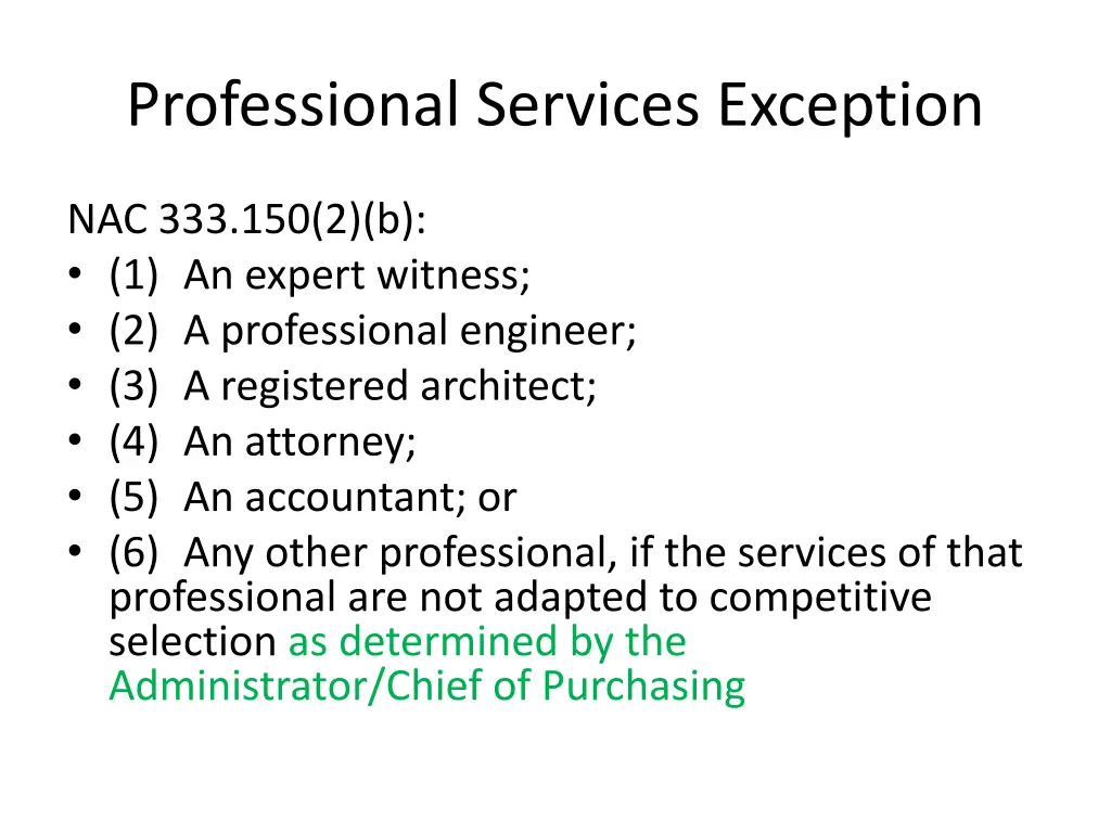 professional services exception