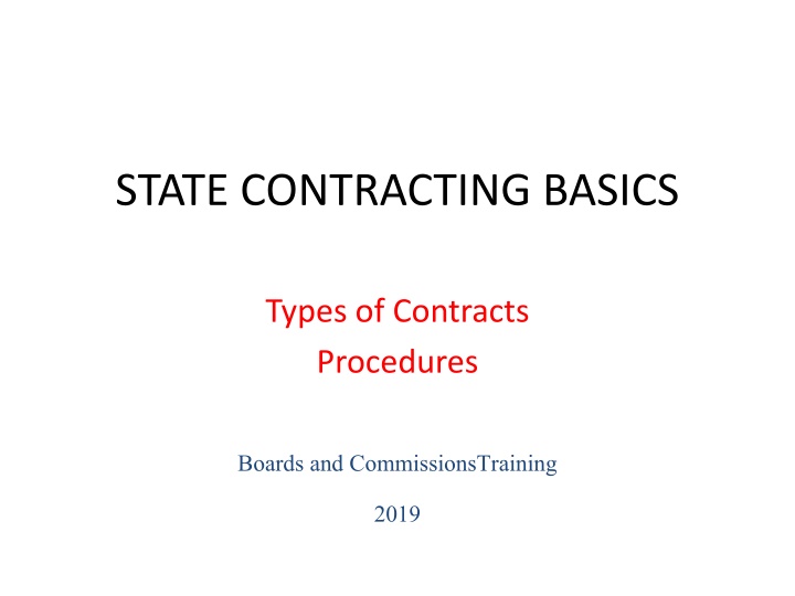 state contracting basics