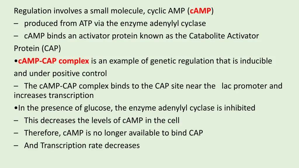 regulation involves a small molecule cyclic