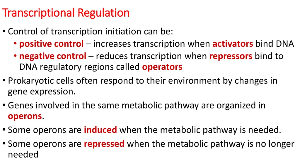 transcriptional regulation transcriptional