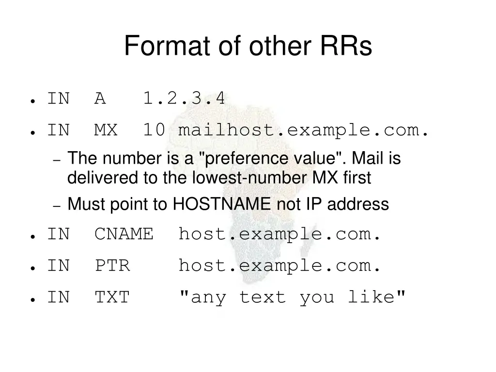 format of other rrs