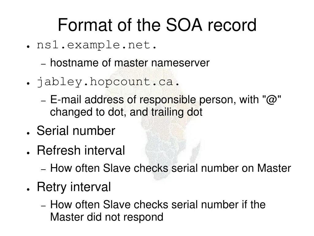 format of the soa record 1