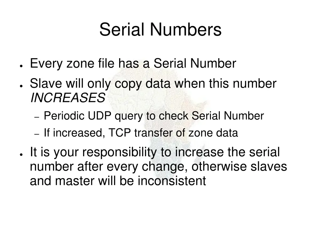 serial numbers