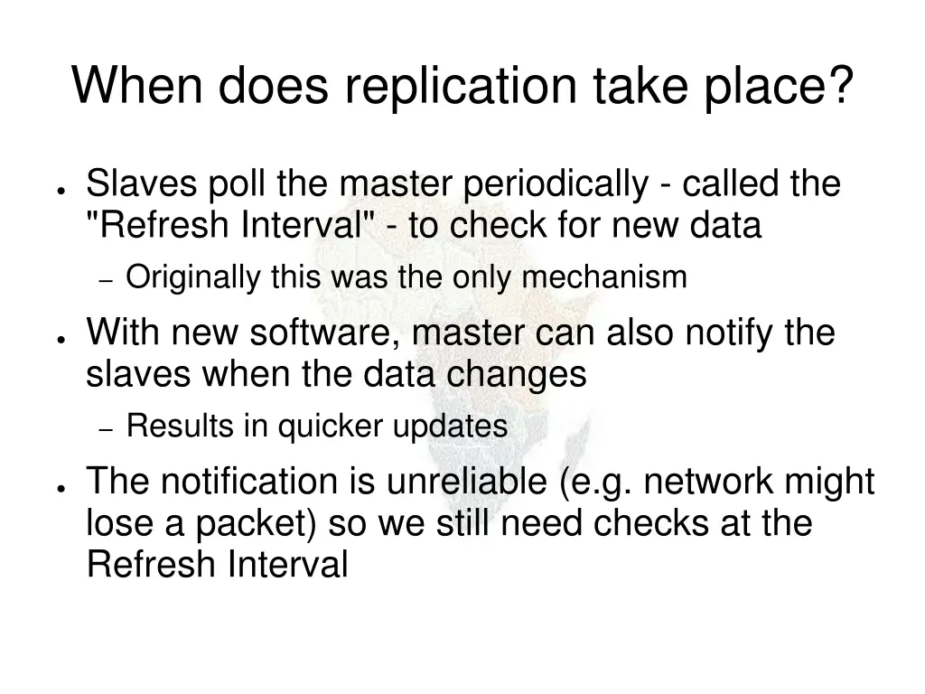 when does replication take place