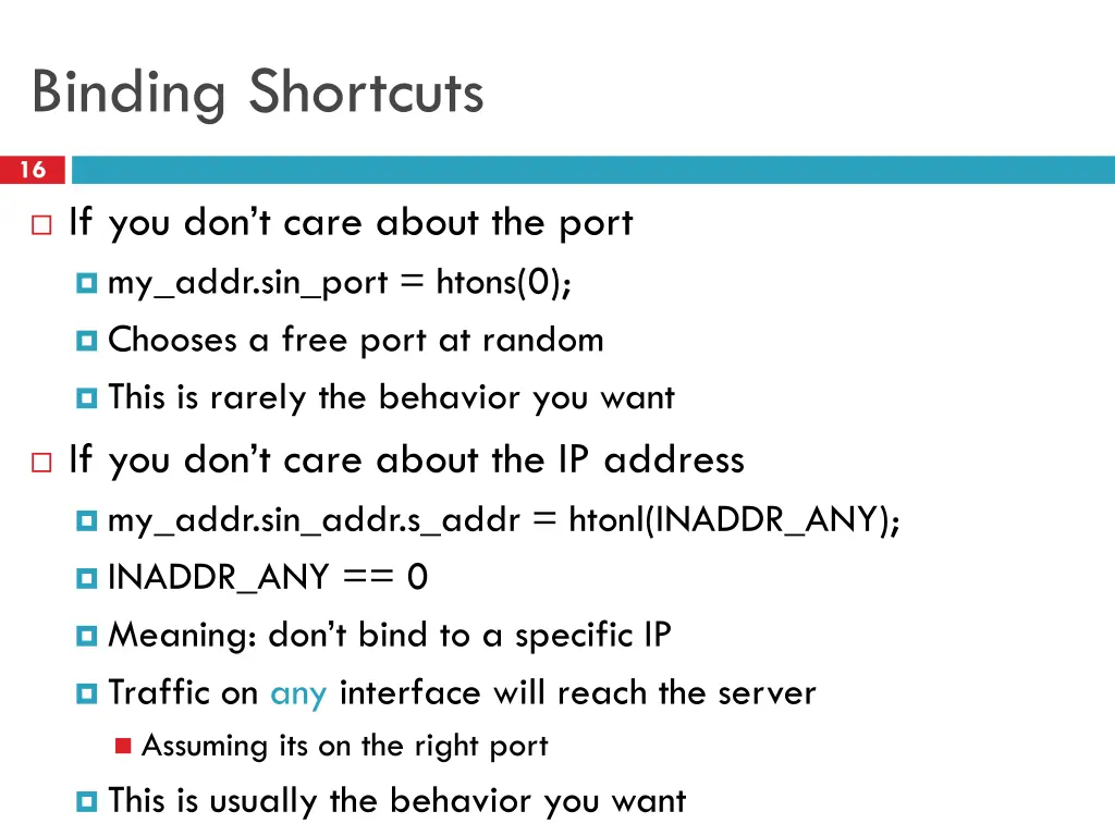 binding shortcuts