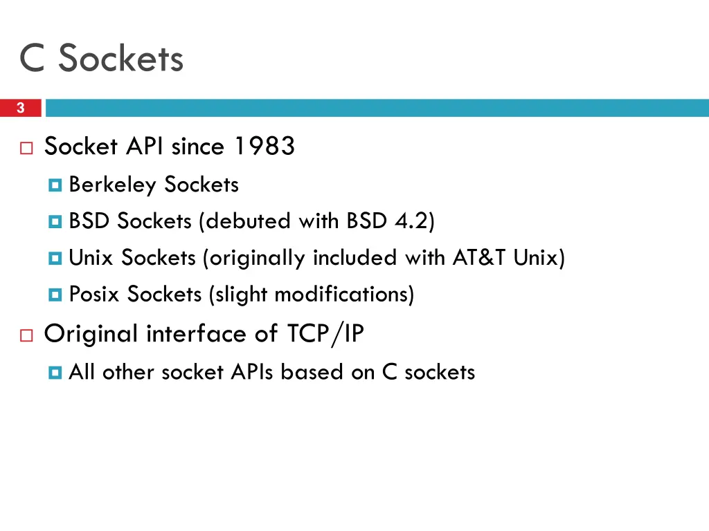 c sockets