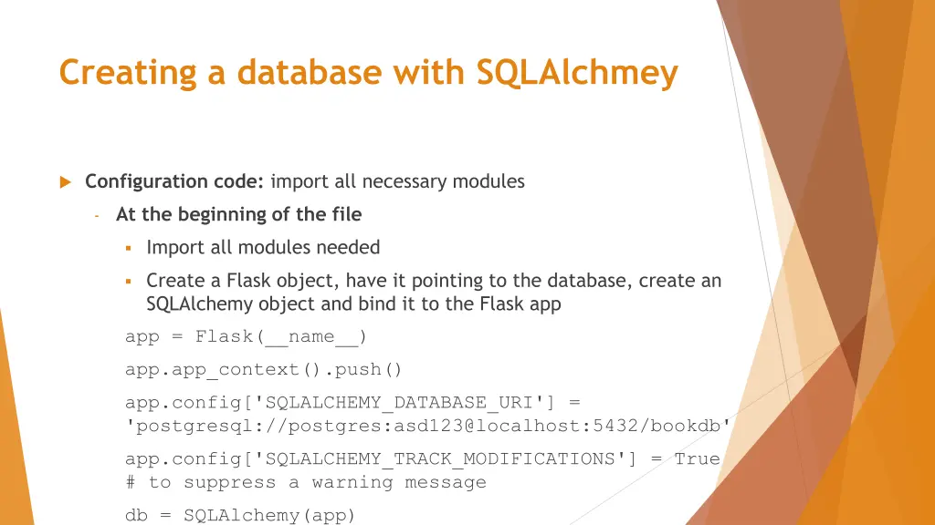 creating a database with sqlalchmey 2