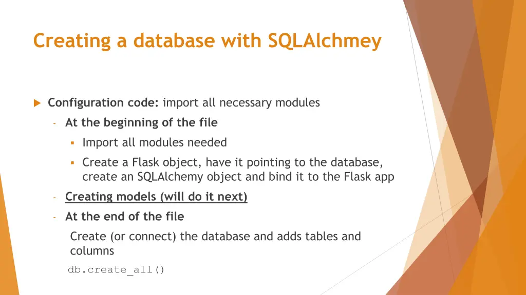 creating a database with sqlalchmey 3