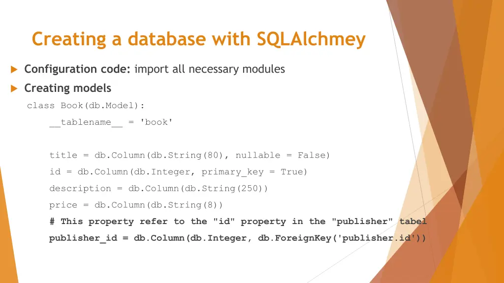 creating a database with sqlalchmey 5