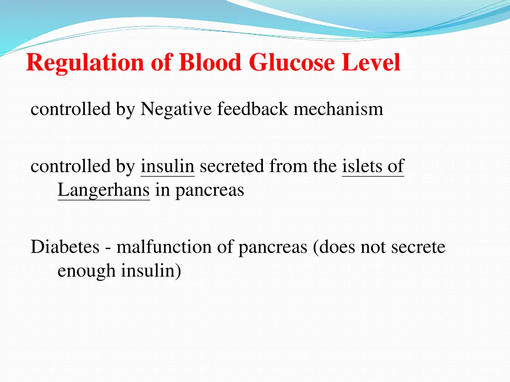 regulation of blood glucose level