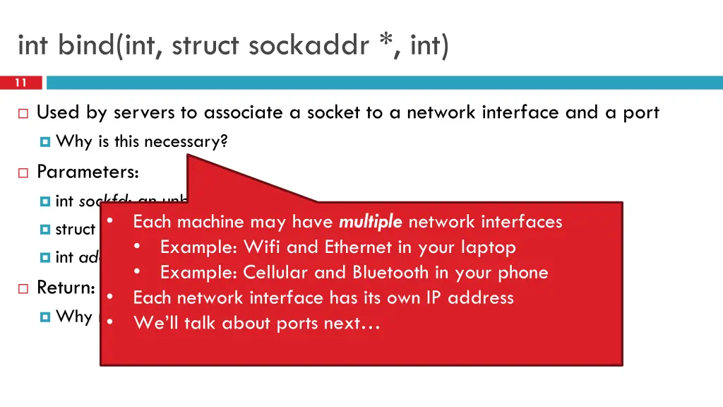 int bind int struct sockaddr int