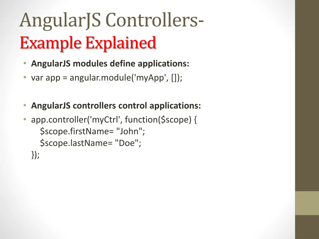 angularjs controllers example explained