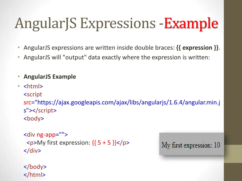 angularjs expressions example