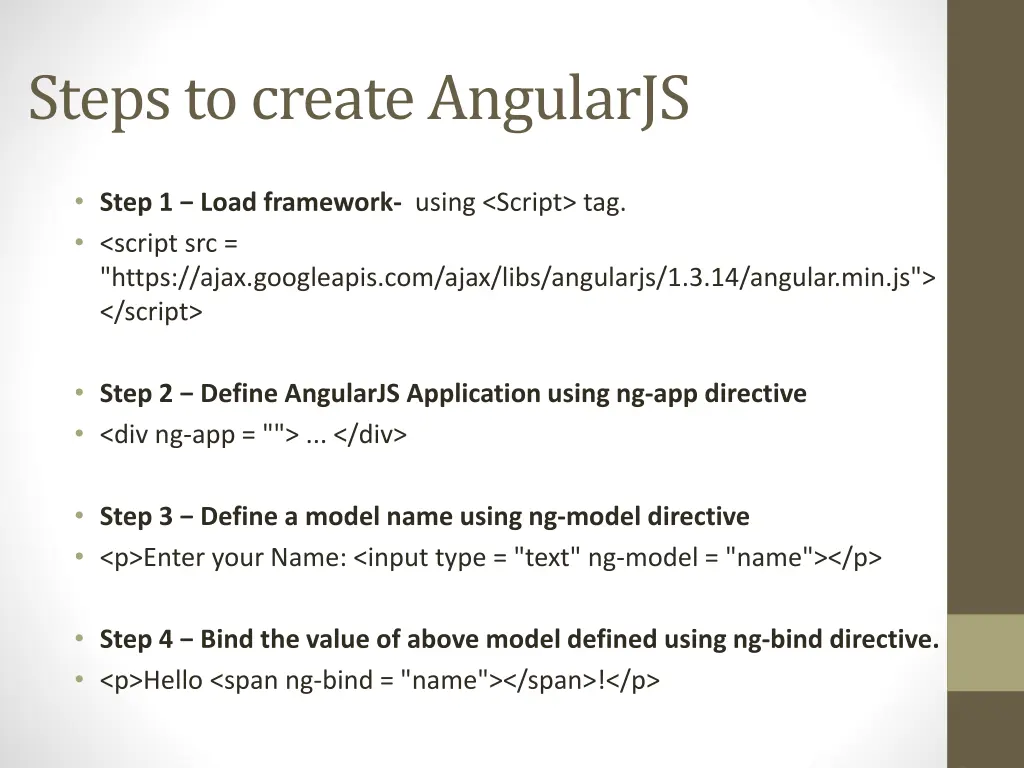 steps to create angularjs