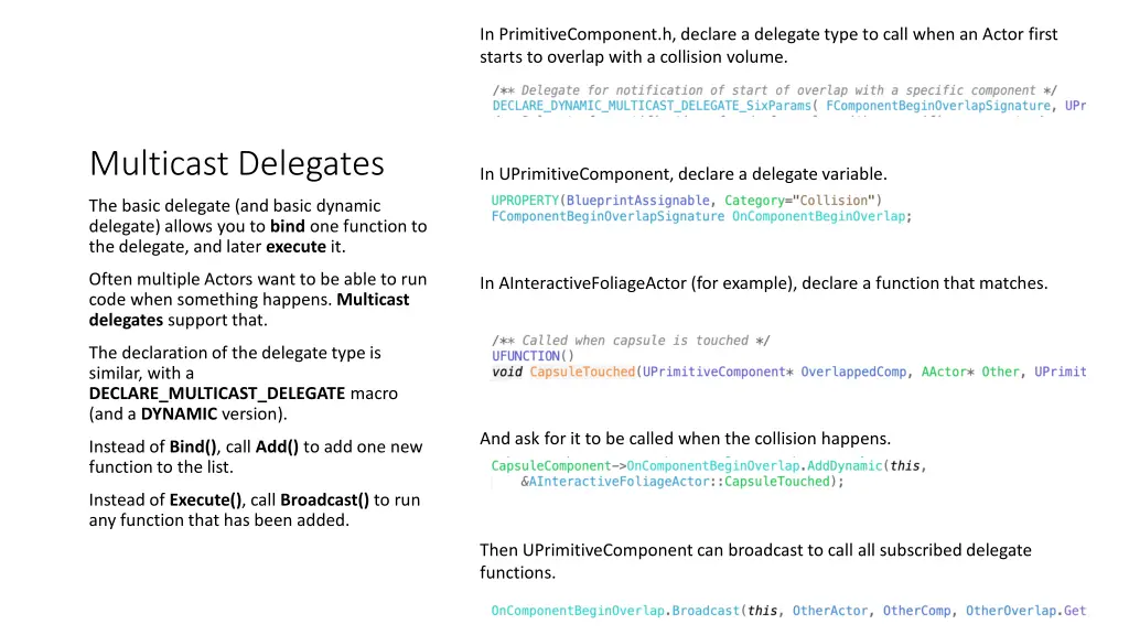 in primitivecomponent h declare a delegate type