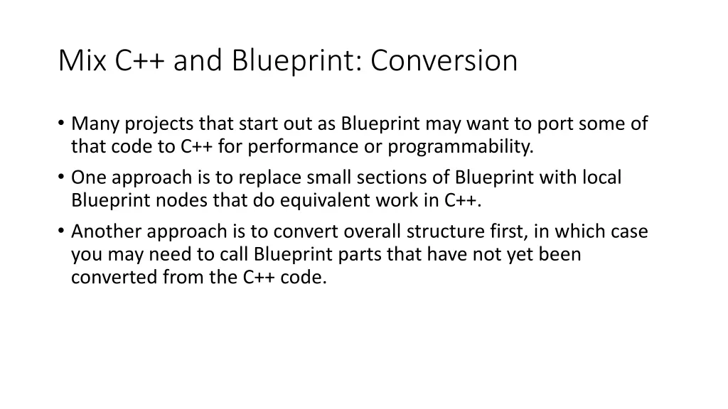 mix c and blueprint conversion